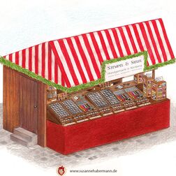 Illustration eines Marktstandes