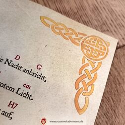 Eck-Illustration für das "Liederbuch" von Purpur - Zauberfeder-Verlag - Keltischer Knoten