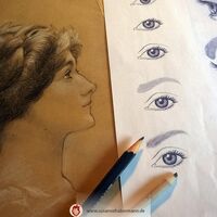 Zeichnung eines Portraits, Tutorial Augen, Bleistift - Zeichenkurs - Großraum Nürnberg - Landkreis Neustadt a.d.Aisch-Bad Windsheim -  "Wie zeichnet man Augen" bei Susanne Habermann - Zeichnen im Schloss