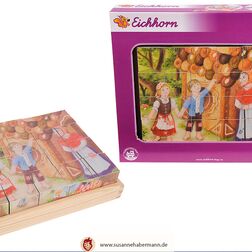 Würfelpuzzle für Kinder - Motiv Hänsel und Gretel - Illustration für Eichhorn
