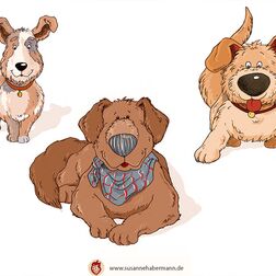 Illustration Maskottchen - drei Hunde