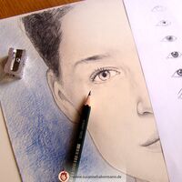 Zeichnung eines Portraits, Tutorial Augen, Bleistift, Spitzer - - Großraum Nürnberg - Landkreis Neustadt a.d.Aisch-Bad Windsheim "Wie zeichnet man Augen" bei Susanne Habermann - Zeichnen im Schloss
