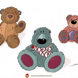 Illustration Maskottchen - drei Teddybären