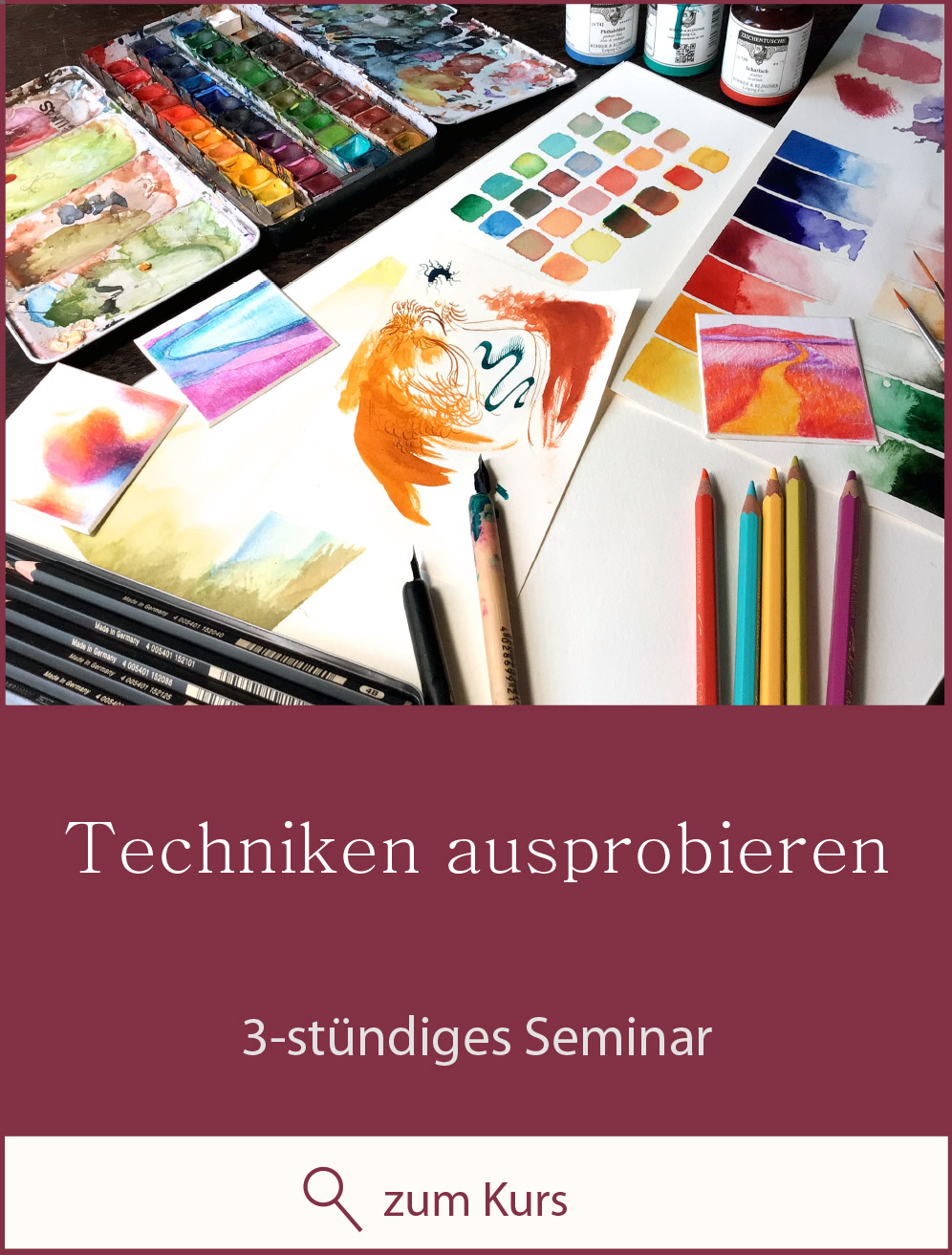 Zeichenkurs Techniken ausprobieren - 3-stündiger Schnupperkurs - zum Kurs