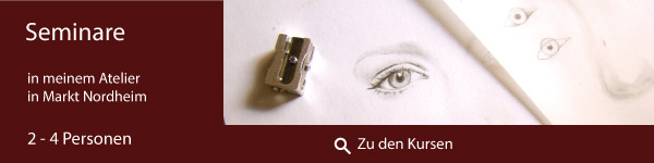 Seminare - in meinem Atelier in Markt Nordheim - 2 - 4 Personen - Zeichenunterricht - Großraum Nürnberg - Landkreis Neustadt a.d.Aisch-Bad Windsheim - Susanne Habermann - Zeichnen im Schloss